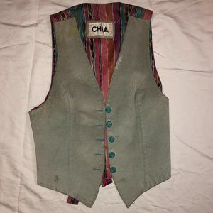 Vintage Chia Mint/Seafoam Green Suede Vest